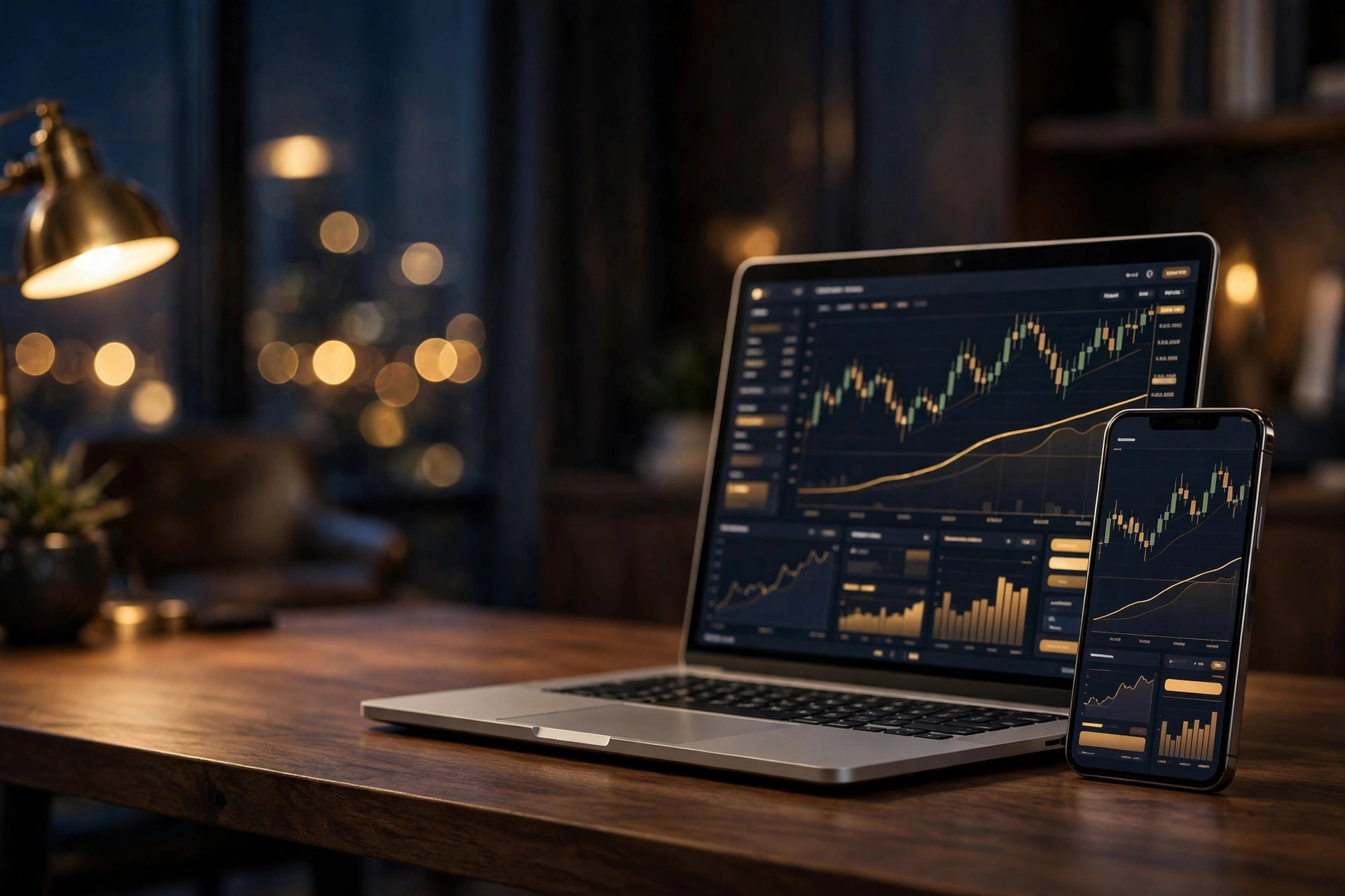 ProbCapital platform on laptop and smartphone